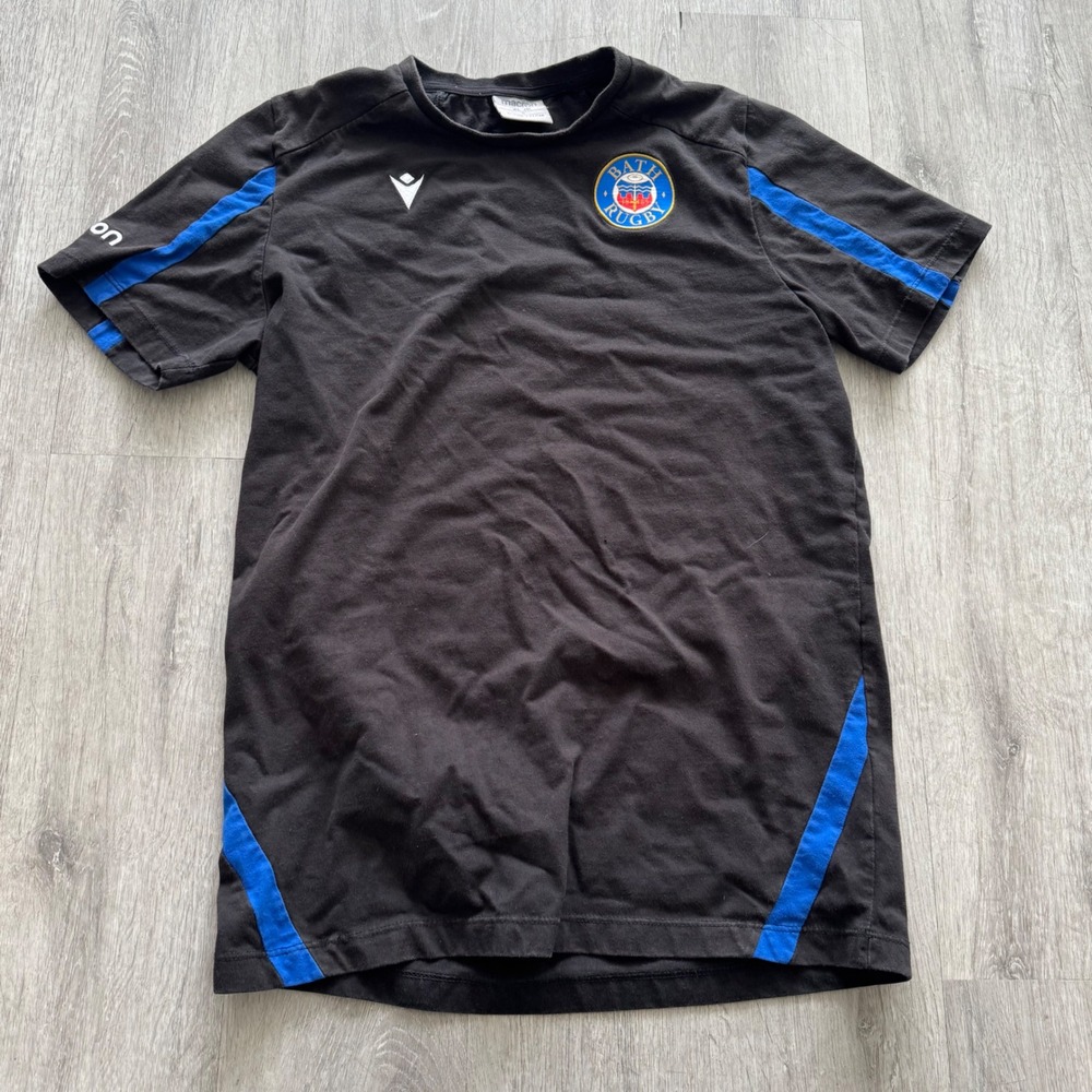 Macron Bath Rugby Training Shirt Black Blue Dyson XL Youth T-Shirt adult small